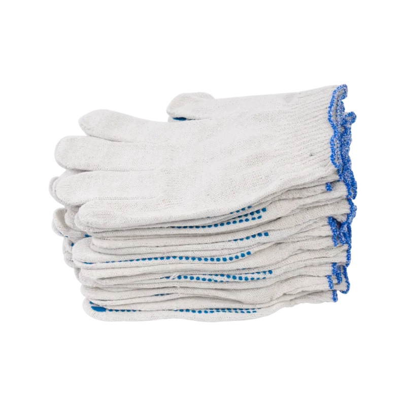 Перчатки х/б с ПВХ, 40гр, 10 класс, точка, белые Перчатки х/б с ПВХ, 40гр, 10 класс, точка, белые