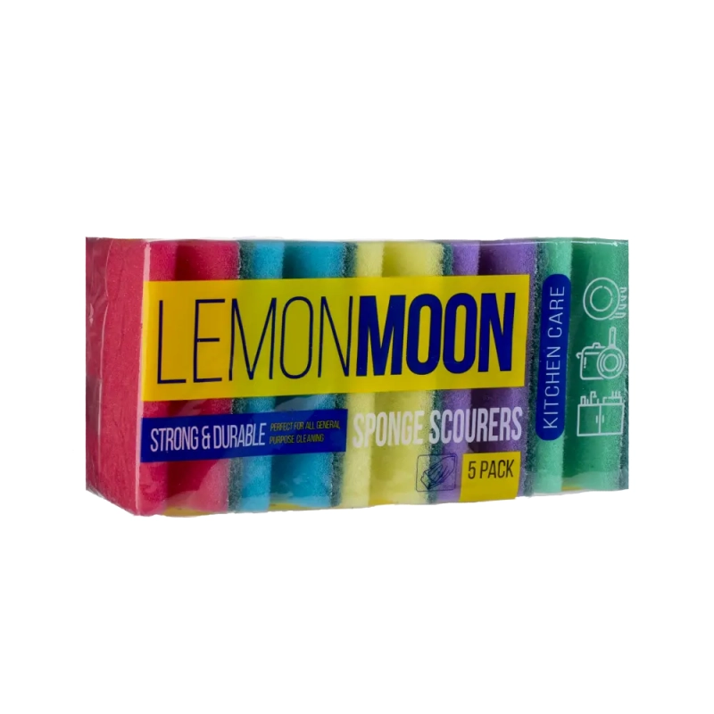 Губки для посуды профильные 5 шт/уп, Lemon Moon Губки для посуды профильные 5 шт/уп, Lemon Moon