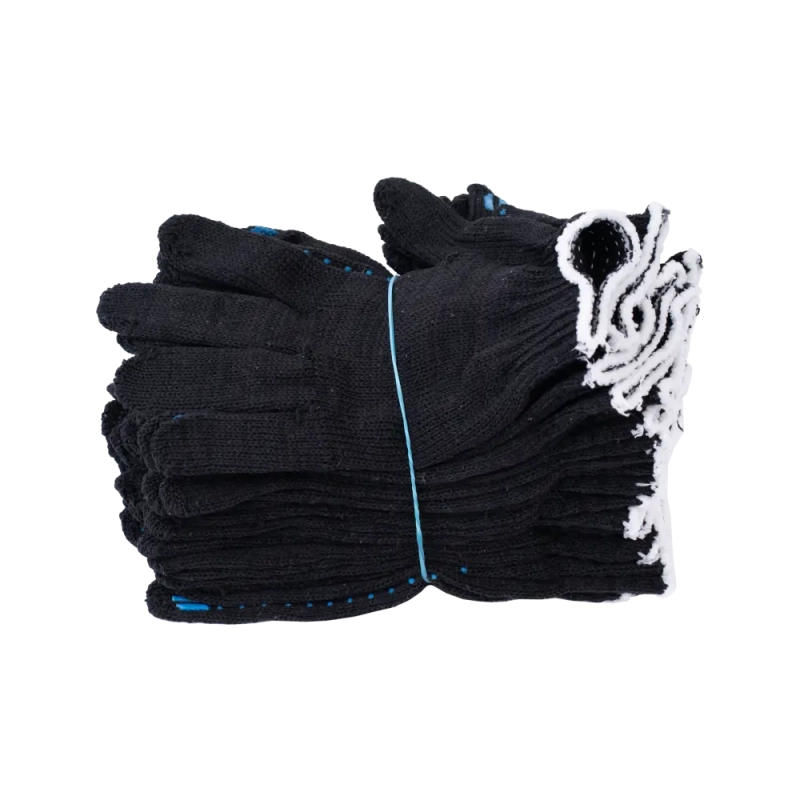 Перчатки х/б с ПВХ, 32гр, 10 класс, точка, черные Перчатки х/б с ПВХ, 32гр, 10 класс, точка, черные