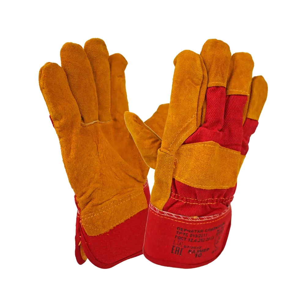 Перчатки спилковые комбинированные утепленные Перчатки спилковые комбинированные утепленные