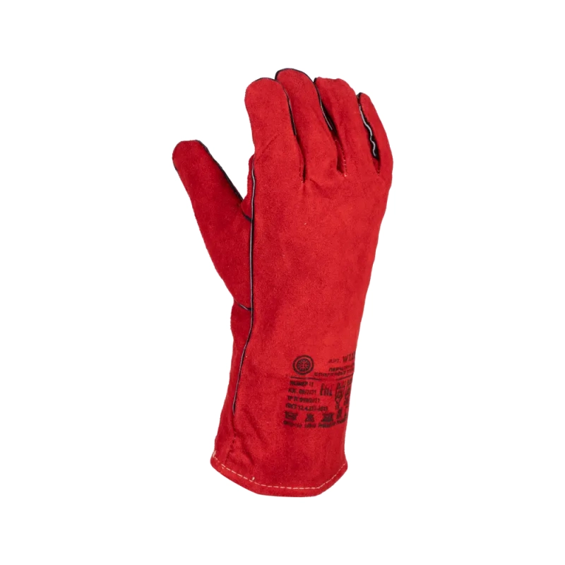 Краги спилковые сварщика пятипалые красные утепленные Трек-12, Fort 1013 Краги спилковые сварщика пятипалые красные утепленные Трек-12, Fort 1013