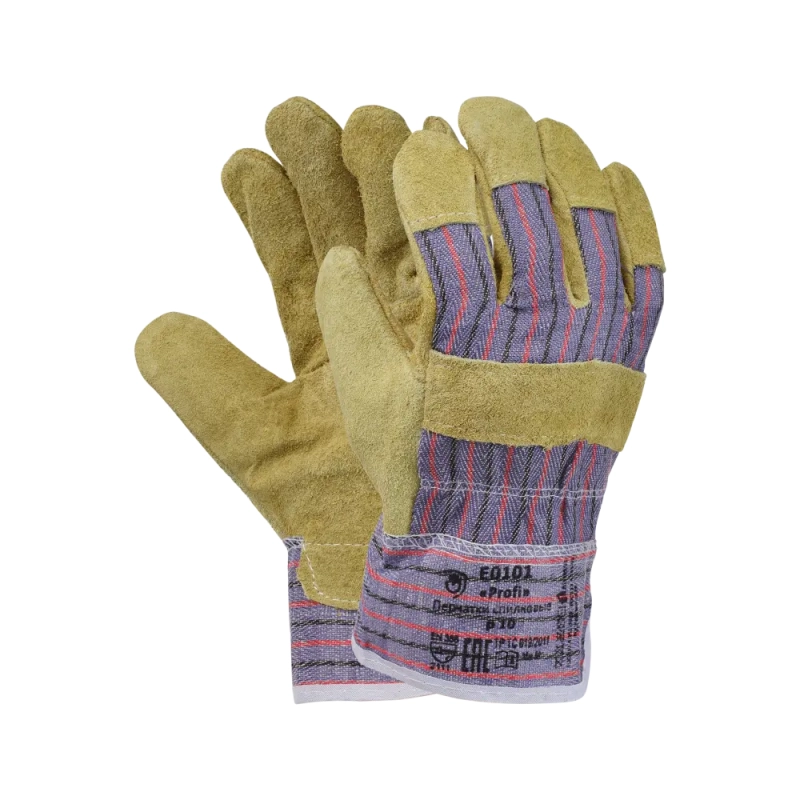 Перчатки спилковые комбинированные Ангара, 0115 Перчатки спилковые комбинированные Ангара, 0115