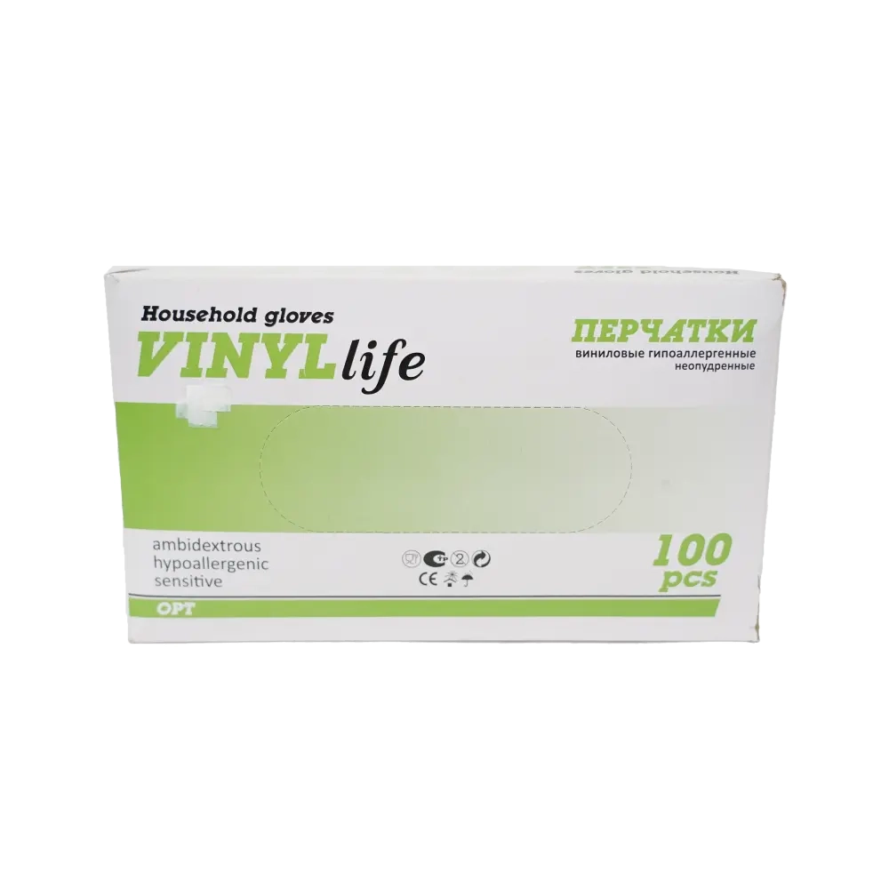 Перчатки виниловые неопудренные 50 пар/уп р.8 Перчатки виниловые неопудренные 50 пар/уп р.8