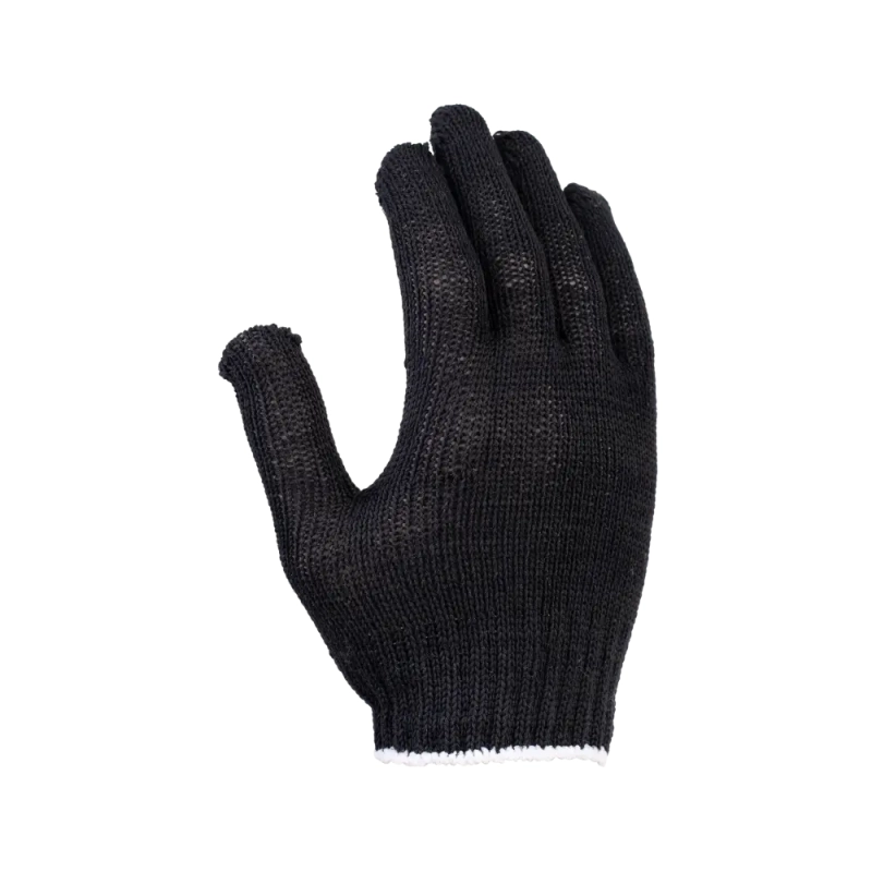 Перчатки х/б с ПВХ, 32гр, 10 класс, точка, черные Перчатки х/б с ПВХ, 32гр, 10 класс, точка, черные