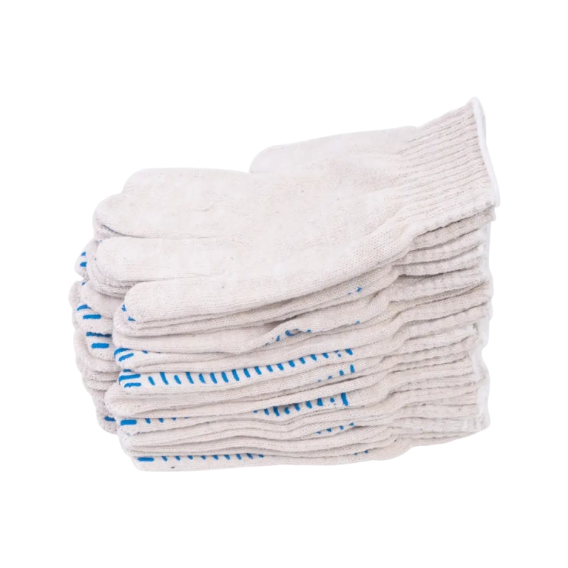 Перчатки х/б с ПВХ, 56гр, 7,5 класс, точка, белые Перчатки х/б с ПВХ, 56гр, 7,5 класс, точка, белые