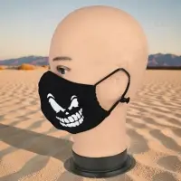 Маска многоразовая двухслойная лого зубы (ткань,100% х/б)