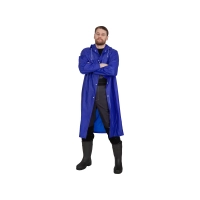 Плащ-дождевик №4 влагозащитный из ПВХ синий, с капюшоном, для мужчин и женщин (XL) Плащ-дождевик №4 влагозащитный из ПВХ синий, с капюшоном, для мужчин и женщин (XL)