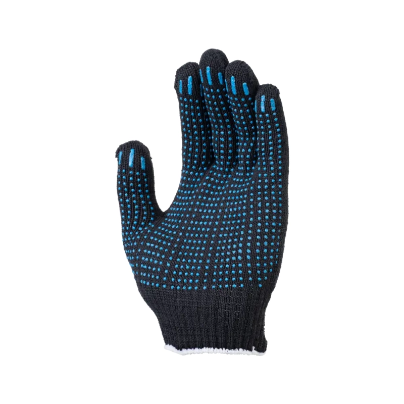 Перчатки х/б с ПВХ, 48гр, 10 класс, точка, черные Перчатки х/б с ПВХ, 48гр, 10 класс, точка, черные