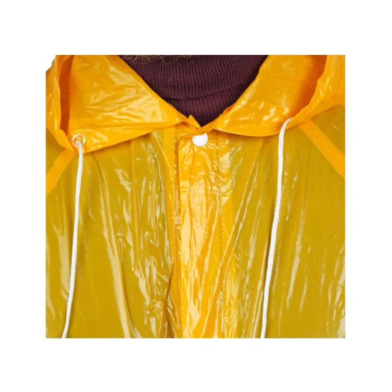 Плащ-дождевик №5 влагозащитный из ПВХ желтый, с капюшоном, для мужчин и женщин р.XXL