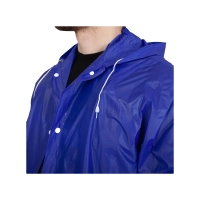 Плащ-дождевик №4 влагозащитный из ПВХ синий, с капюшоном, для мужчин и женщин (XL) Плащ-дождевик №4 влагозащитный из ПВХ синий, с капюшоном, для мужчин и женщин (XL)