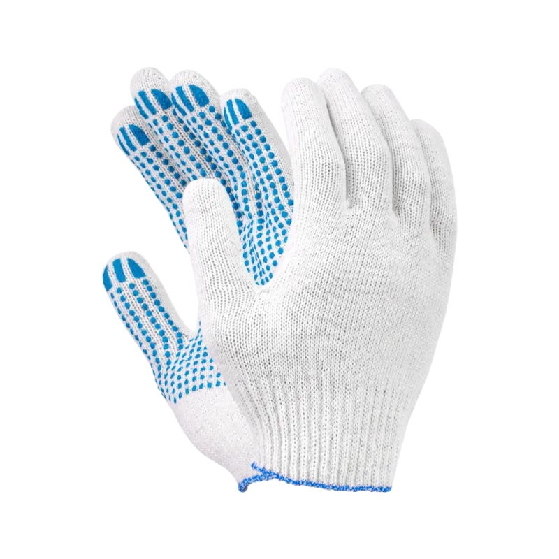 Перчатки х/б с ПВХ, 40гр, 10 класс, точка, белые Перчатки х/б с ПВХ, 40гр, 10 класс, точка, белые