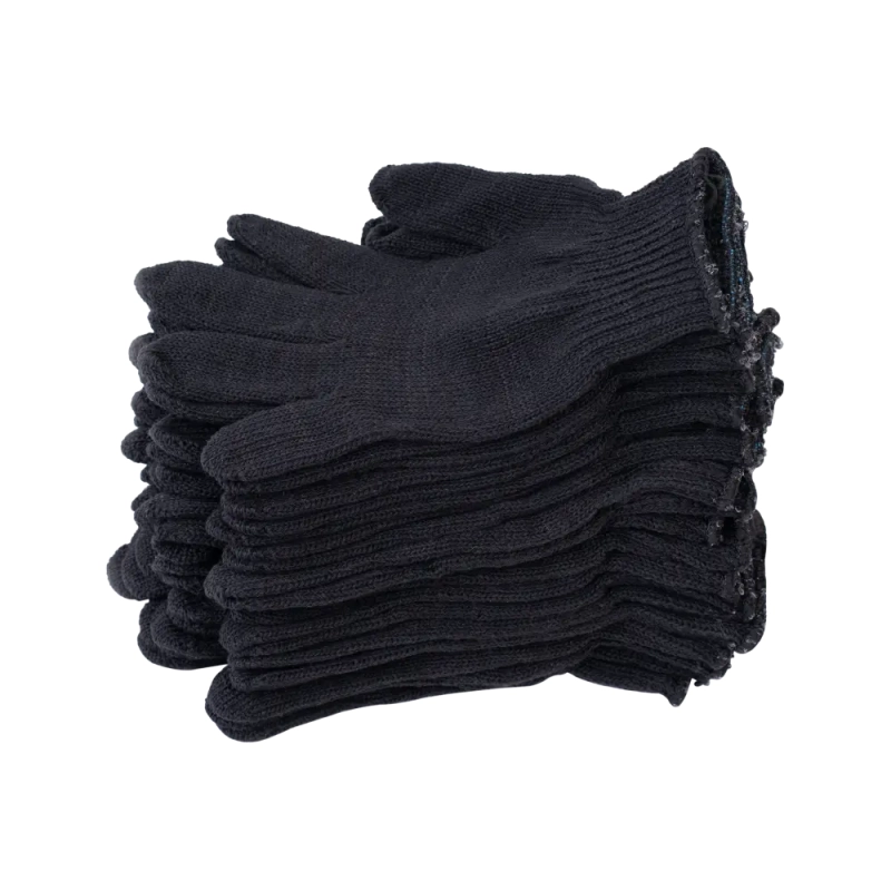 Перчатки х/б полушерсть без ПВХ, 56гр, 7 класс, арт. 0031Р, черные Перчатки х/б полушерсть без ПВХ, 56гр, 7 класс, арт. 0031Р, черные