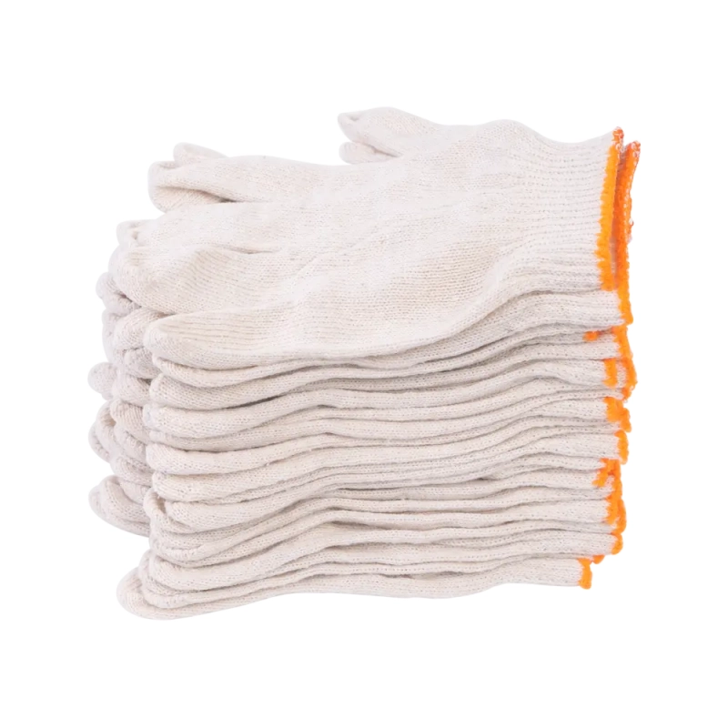 Упаковка перчаток (10 пар) х/б без ПВХ, 10 класс, 33гр, (белые)